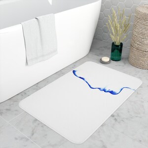 Witte badmat, badtapijt badkamer, minimalistische badkamermat, traagschuim badmat, badkameraccessoires, badmat, badtapijt antislip, badtapijt