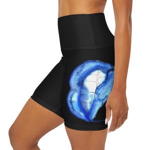 Black Yoga Shorts, Yoga Shorts, Women&#39;s Leggings, Activewear, High Waist Shorts, Black Shorts Women, Yoga Leggings for Women, Lips Shorts