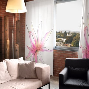 Big Flower Curtain, Blackout Curtains, Colorful Window Curtains, Floral Gradient Curtains, Window Curtains Living Room, Rod Pocket Curtain