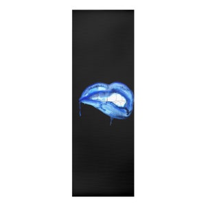 Yoga Mat, Black Yoga Mat, Unique Yoga Mat, Green Lips Yoga Mat, Yoga Accessories, Yoga Mat Unique, Foam Yoga Mat, Boho Yoga Mat, Pilates Mat