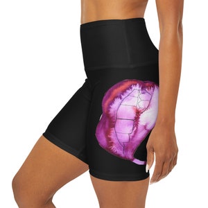 Yoga Shorts, Women&#39;s Leggings, Activewear, Black Yoga Shorts, High Waist Shorts, Black Shorts Women, Yoga Leggings for Women, Lips Shorts