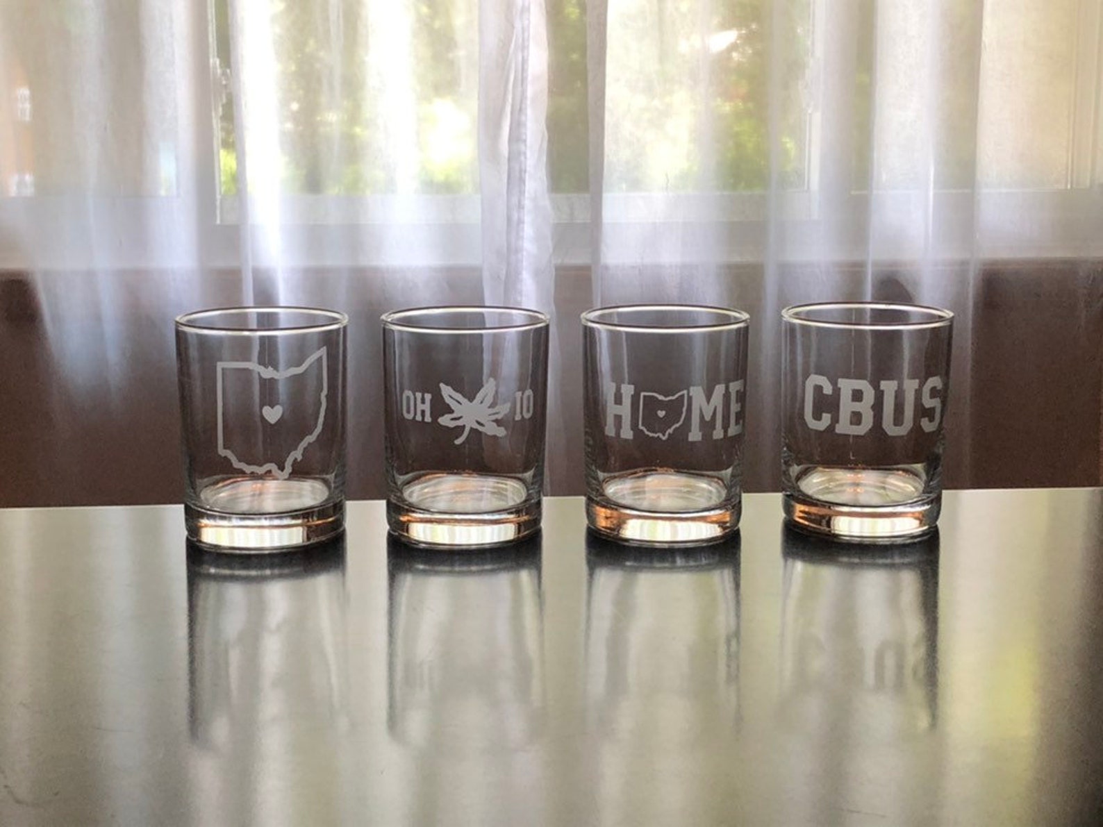 Columbus Glasses Columbus Rocks Glasses Four Glasses Etsy