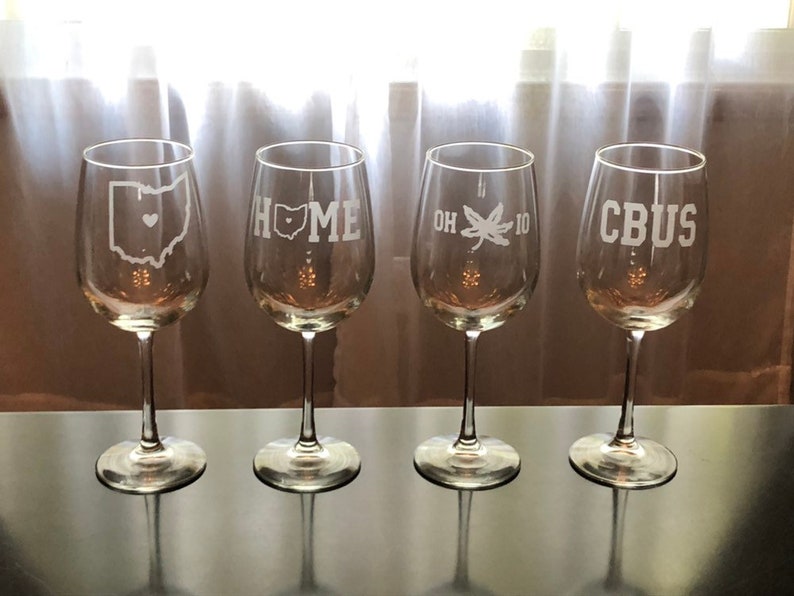 Columbus Wine Glasses Columbus Wine Glass Set 4 Columbus Etsy