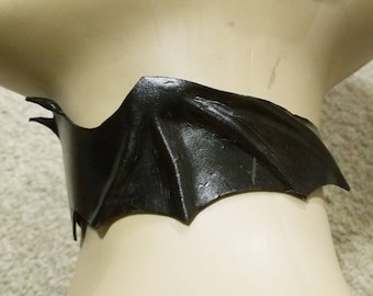 Bat Molded leather choker- goth necklace
