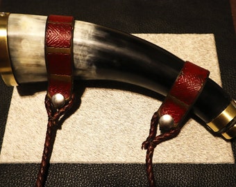 Fully Functional Medieval War Horn ~ Warhorn made from bone leather and copper