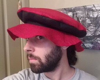 2 Tone Renaissance Era Hat - Medieval Beret - Poets Hat