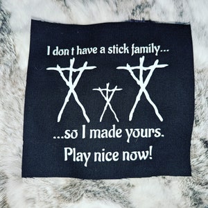 Creepy Stick Family Patch: Raw-Edge Punk Style