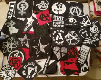 4 Pack Punk / Anarchist Misprint Patches