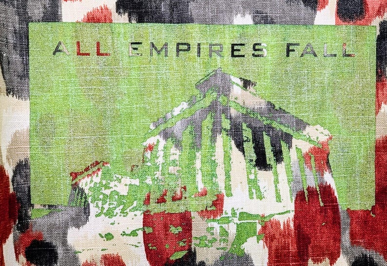 All Empires Fall - hand Screen printed Back Patch image 5