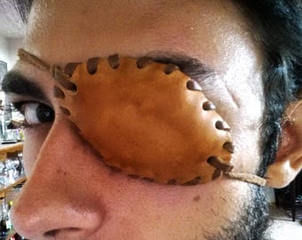 Parche de Capitán Pirata - 100 % cuero genuino - Hecho a mano en EE. UU. - Piratecore