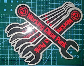 Working Class Punk - Spanner Vinyl Anarchy Sticker