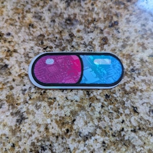Holographic Tech Pill Vinyl Sticker