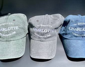 Charlotte, NC Embroidered Baseball Hat