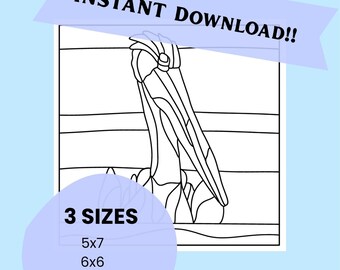 Kinusaiga AUSTRALIAN PELICAN Pattern - Instant Digital Download - 3 Sizes - Instructions Included