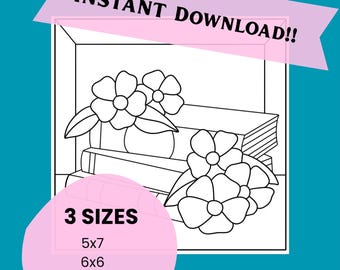 Kinusaiga FLORAL BOOKS Pattern - Instant Digital Download - 3 Sizes - Instructions Included