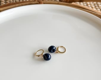 TINY Blueberry Dangle Earrings / Fruit Earrings
