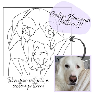 CUSTOM PDF File - Kinusaiga Pattern - Pet Portrait - Printable Download