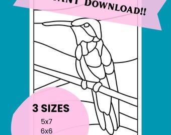 Kinusaiga HUMMINGBIRD Pattern - Instant Digital Download - 3 Sizes - Instructions Included