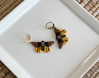Death's-Head Hawkmoth Earrings / Moth Dangle Earrings / Limited Edition