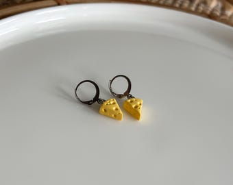 Mini Cheese Wedge Dangle Earrings