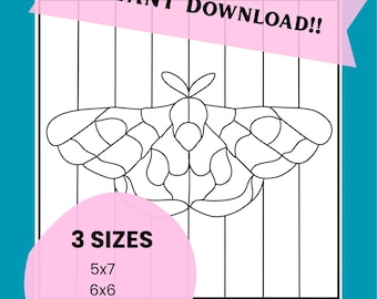 Kinusaiga MOTH Pattern - Instant Digital Download - 3 Sizes - Instructions Included - Includes a BONUS 8x10 Pattern!