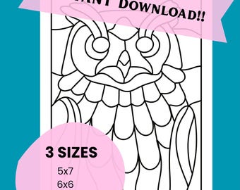 Kinusaiga OWL Pattern - Instant Digital Download - 3 Sizes - Instructions Included