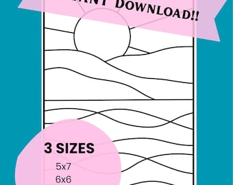 Kinusaiga SUNSET Pattern - Instant Digital Download - 3 Sizes - Instructions Included