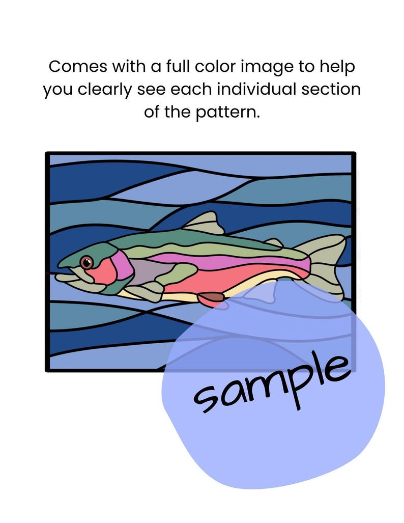Kinusaiga RAINBOW TROUT Pattern - Instant Digital Download - 4 Sizes ...