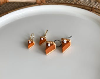 Pumpkin Pie Dangle Earrings / Choose Your Size: MINI or REGULAR