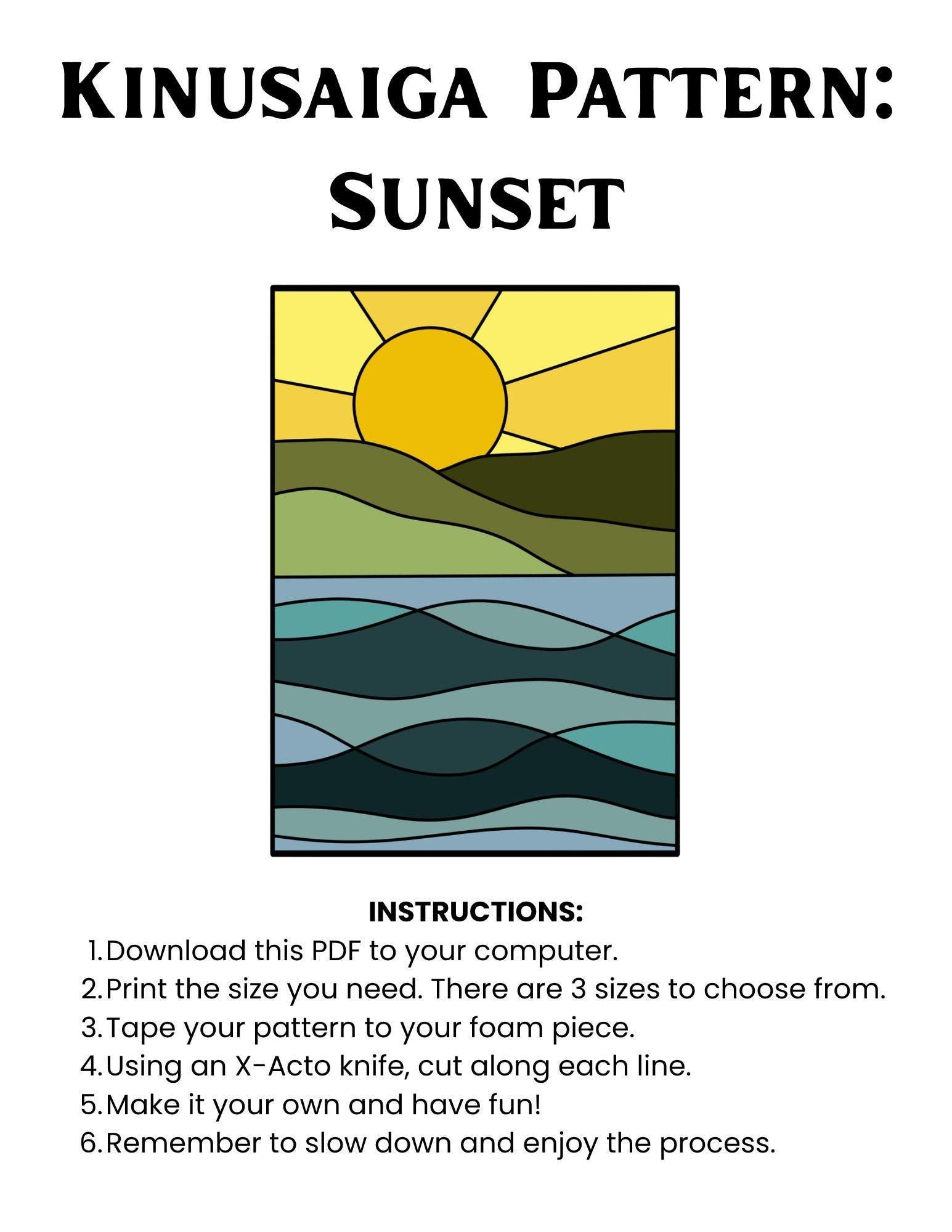 Kinusaiga SUNSET Pattern - Instant Digital Download - 3 Sizes ...