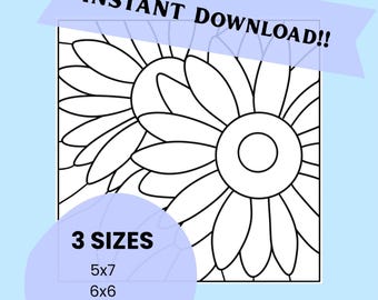 Kinusaiga SUNFLOWERS Pattern - Instant Digital Download - 3 Sizes - Instructions Included