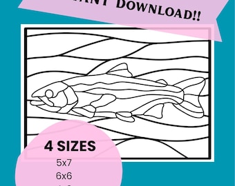 Kinusaiga RAINBOW TROUT Pattern - Instant Digital Download - 4 Sizes - Instructions Included