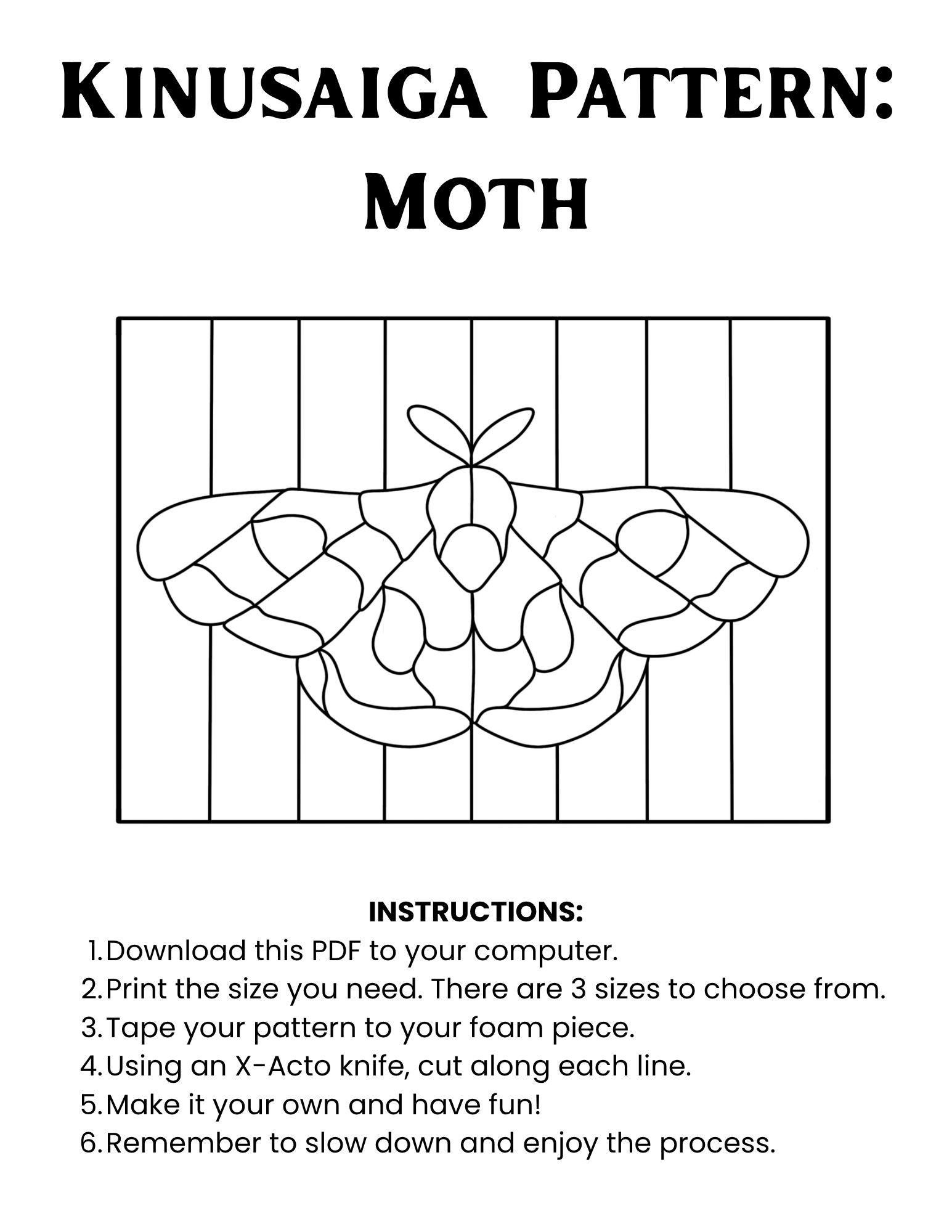 Kinusaiga MOTH Pattern - Instant Digital Download - 3 Sizes ...