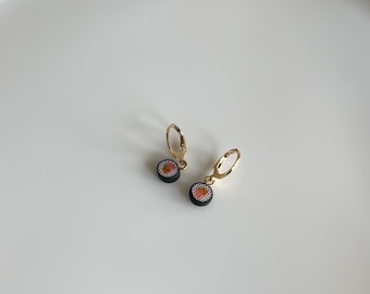 Mini Sushi Dangle Earrings / Food Earrings / Hypoallergenic