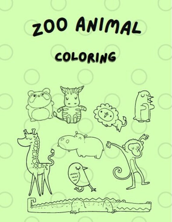 fun zoo animals coloring pages for children etsy