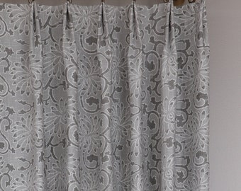 Floral Drapery | Modern Floral Curtain with Trend Fabric | Made To Order Drapes | Available in Pink, Indigo, Grey, and Blue