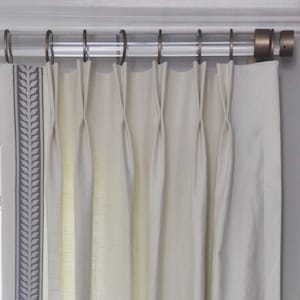 Floral Trim Drapery Panels in &quot;Petal Trim&quot; - Custom Blend Linen Drapes with Trim - 2.25&quot; Drapery Banding- Avail. in Grey, Taupe, & Blush