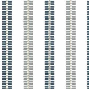 Striped -Custom Curtain Panels -Custom Pleated Drapes - Custom Roman Shades- Colors: Indigo and Aquamarine. Made to Order. Trend 05715