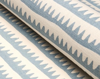 Schumacher Corfu Stripe Drapery Panel, (Shown in Black.  Comes in 6 Colors). Colors: Black, Blue, Brown, Cream, Orange. Made to Order