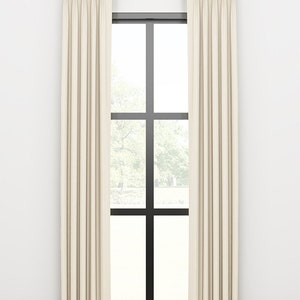 White Linen Blend Curtains: 3F Pinched Pleat Custom Drapery Panel