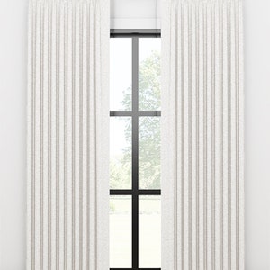 Euro Pleats Drapery Panel - Double Width Linen Curtains - Custom Drapery Panels -Retreat Texture By Fabricut-Available in White & more