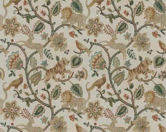 Silvia, Botanical Charm-Pinch Pleat, Ripple-fold or Euro Pleats- Curtain, Custom Made. Silvia in Jungle.