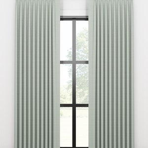 Texture Silk by Fabricut-Euro Pleats Curtains - Double Width Linen Curtains - Custom Drapery Panels - Available in Cream & more
