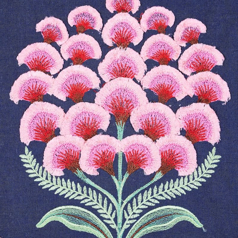 Schumacher Aurelia Floral Embroidery Drapery Panel: Linen Cotton Blend ...