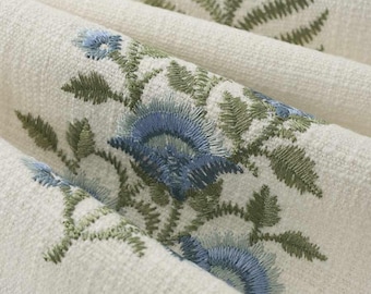 Jensen - Floral Embroidery Pattern, Custom Curtain/Drapery, Custom Made in Oasis and Vintage Multi