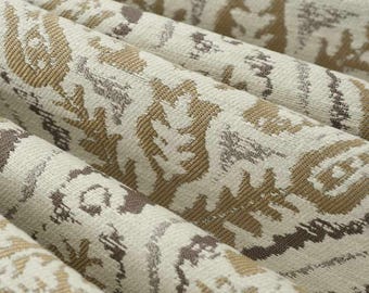 Veda Woven-Custom Curtain/Drapery Panel, Custom Made in Natural and Blue