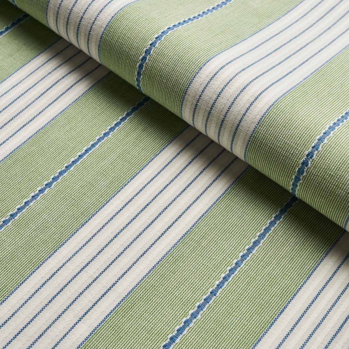Schumacher Audrey Stripe Drapery Panel, (Shown in Green.  Comes in 8 Colors). Made to Order