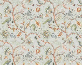 Zoologic,100 % cotton- Pinch Pleat , Ripple-fold-Curtain, Made to order. in Blue Fog.