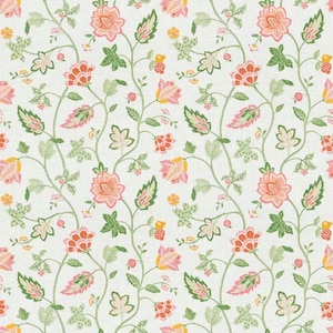 Floral Leaves Custom Curtain - Vine Print, Handcrafted Drapery Panel, Linen Panel, Echo. Trend 05135 Made to Order