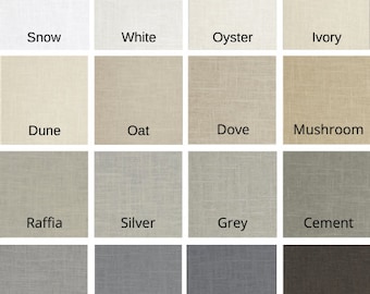 Pacific Linen Drapery-Custom panels -  Pinch Pleat, or Euro  Linen Drapery -  Made to Order Curtains - Available in 30 Neutral Colors.